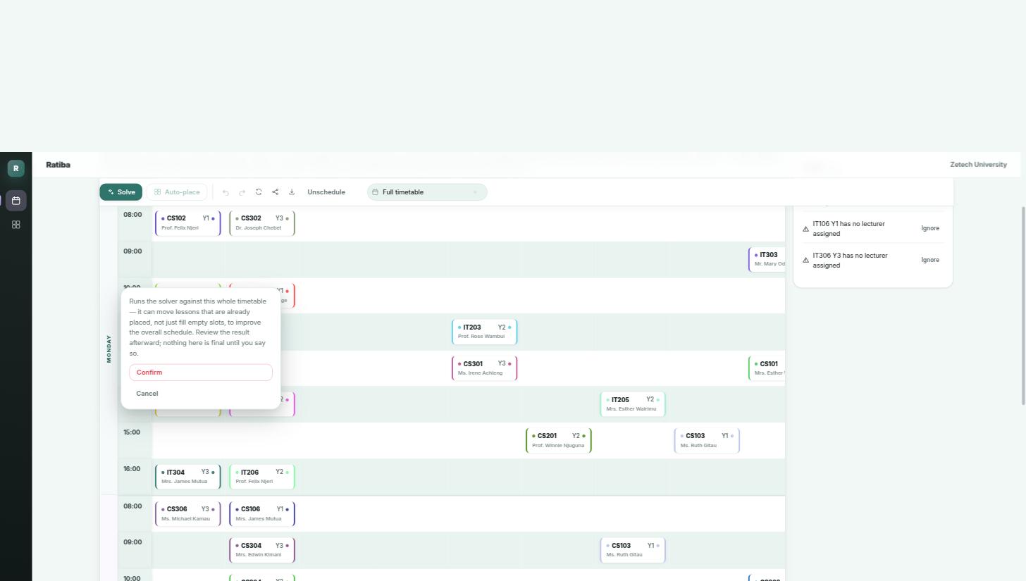 Confirming a solve — every run comes with a clear, explained confirmation
